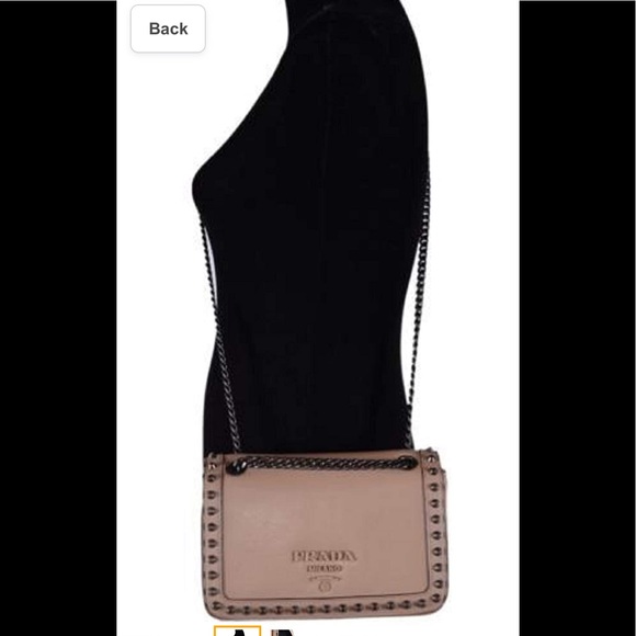 Prada Glacé Calf Cammeo Studded Crossbody Bag AUTHENTIC EXCELLENT CONDITION - Picture 12 of 12